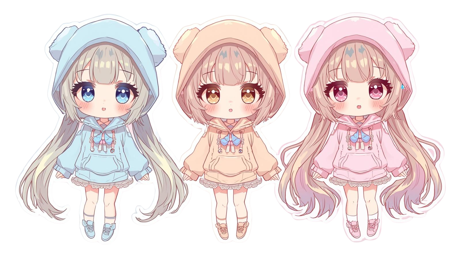Anime Chibi 02 Character PNG Bundle — Kawaii Collectible Mascot Design | 6000×6000px Ultra HD | Print-Ready