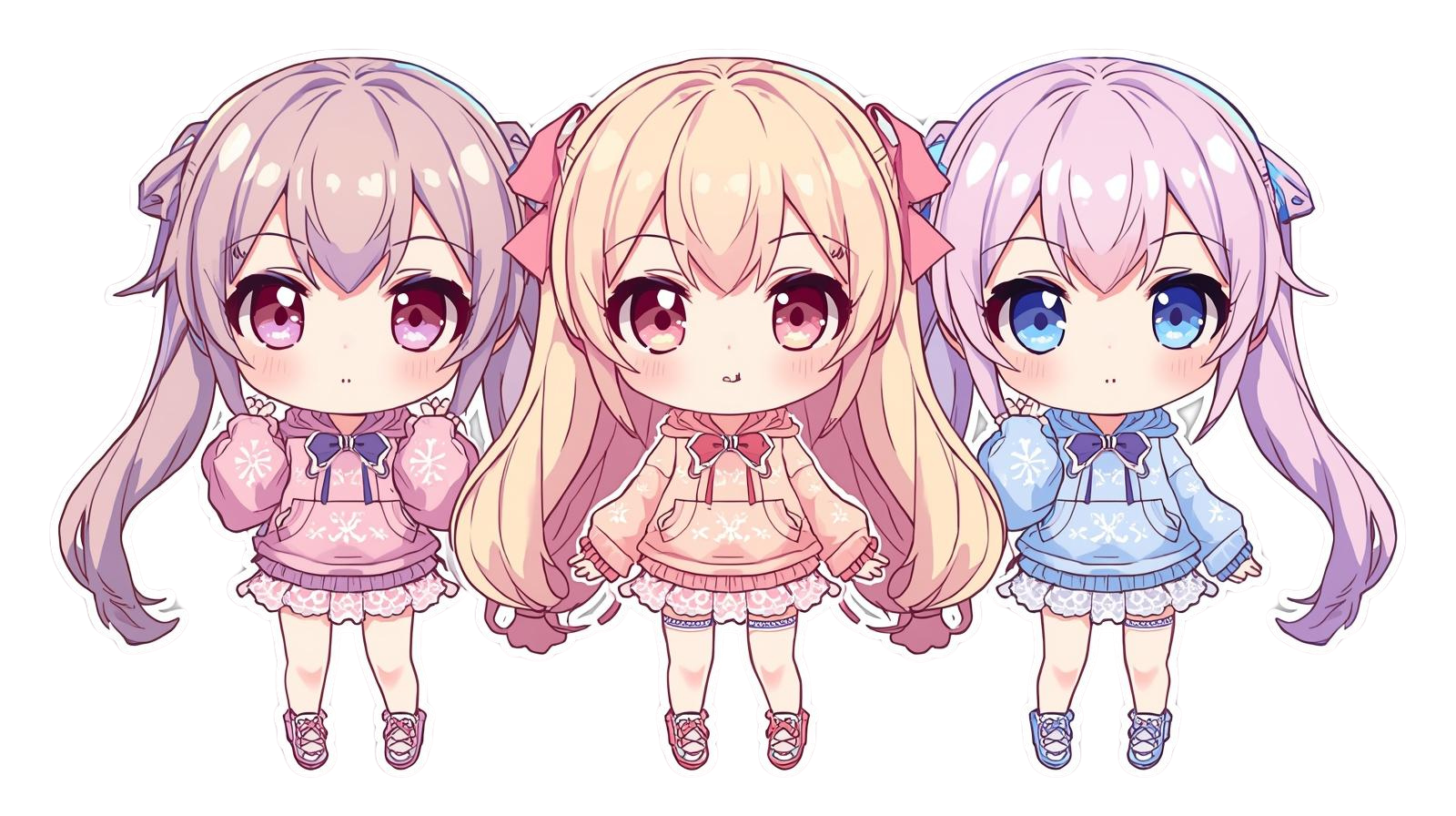 Anime Chibi 02 Character PNG Bundle — Kawaii Collectible Mascot Design | 6000×6000px Ultra HD | Print-Ready