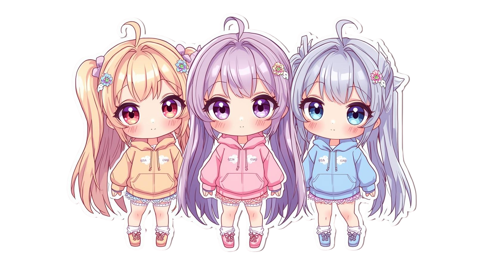 Anime Chibi 02 Character PNG Bundle — Kawaii Collectible Mascot Design | 6000×6000px Ultra HD | Print-Ready