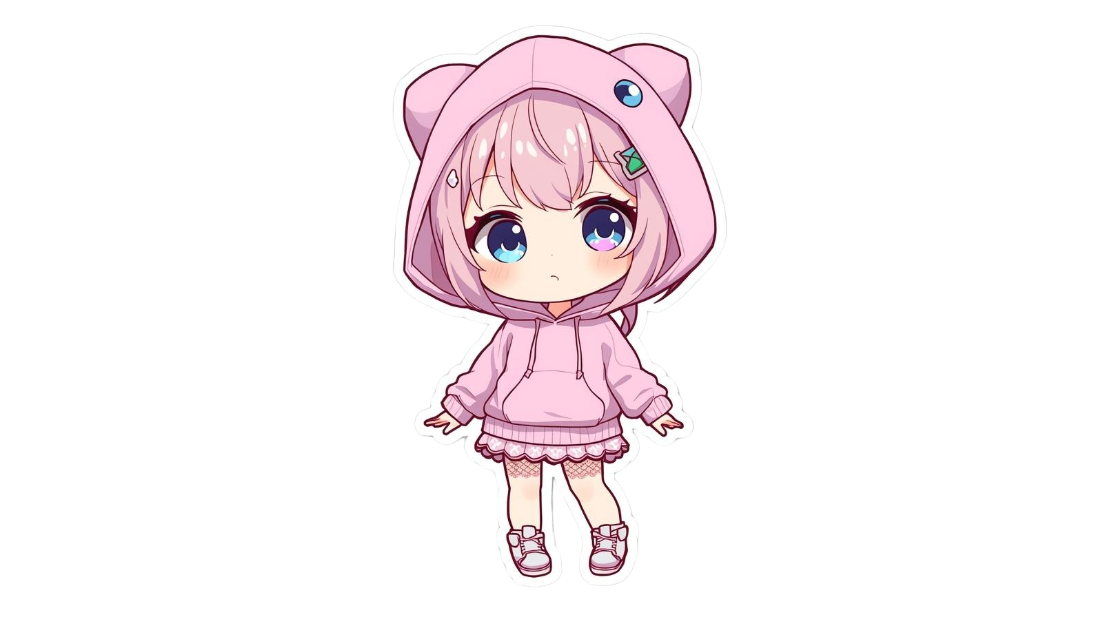 Anime Chibi 02 Character PNG — Kawaii Collectible Mascot Design | 6000×6000px Ultra HD | Print-Ready for Stickers, T-Shirts, Hoodies & Mugs