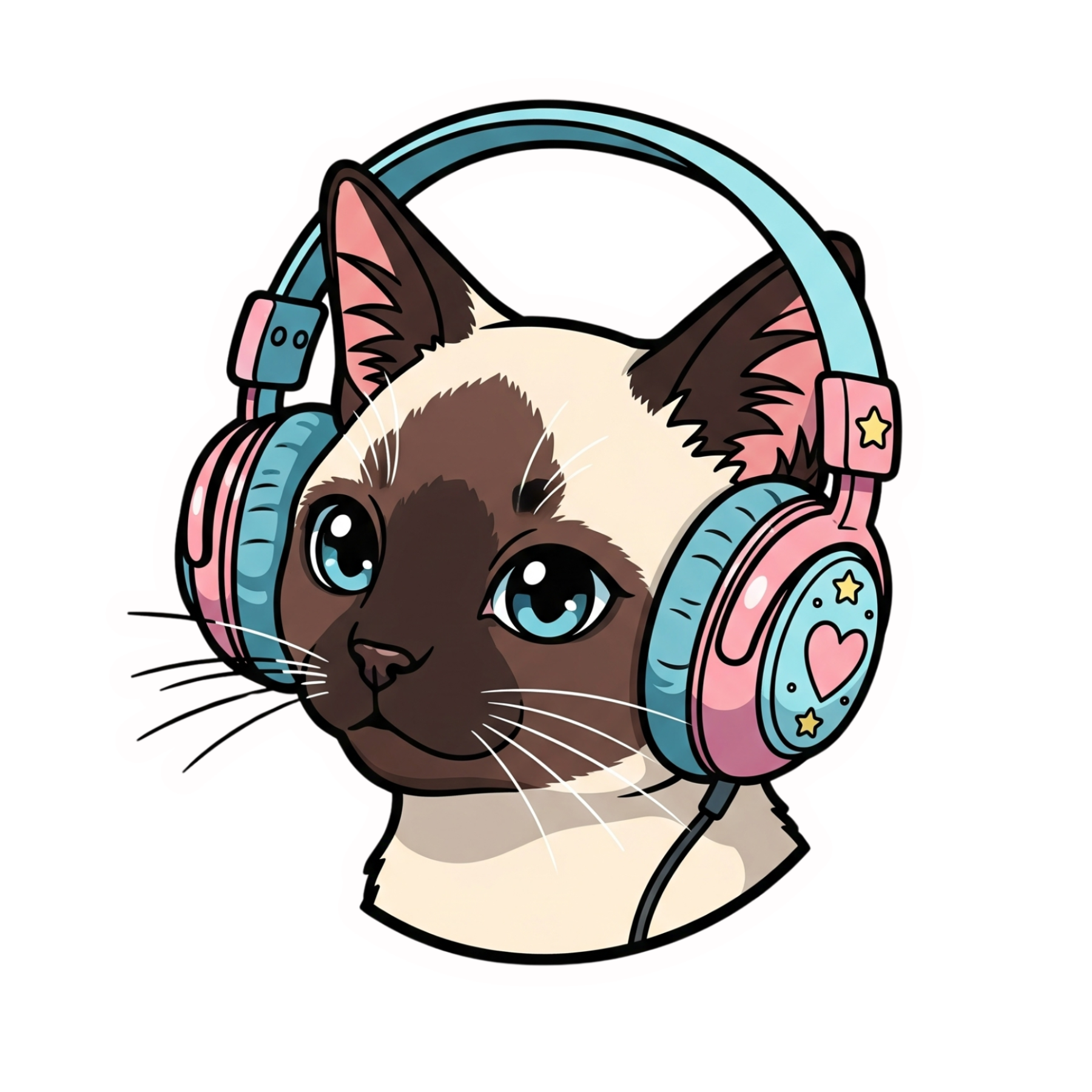 Siamese Cat Sticker Design 04– [Digital Download]