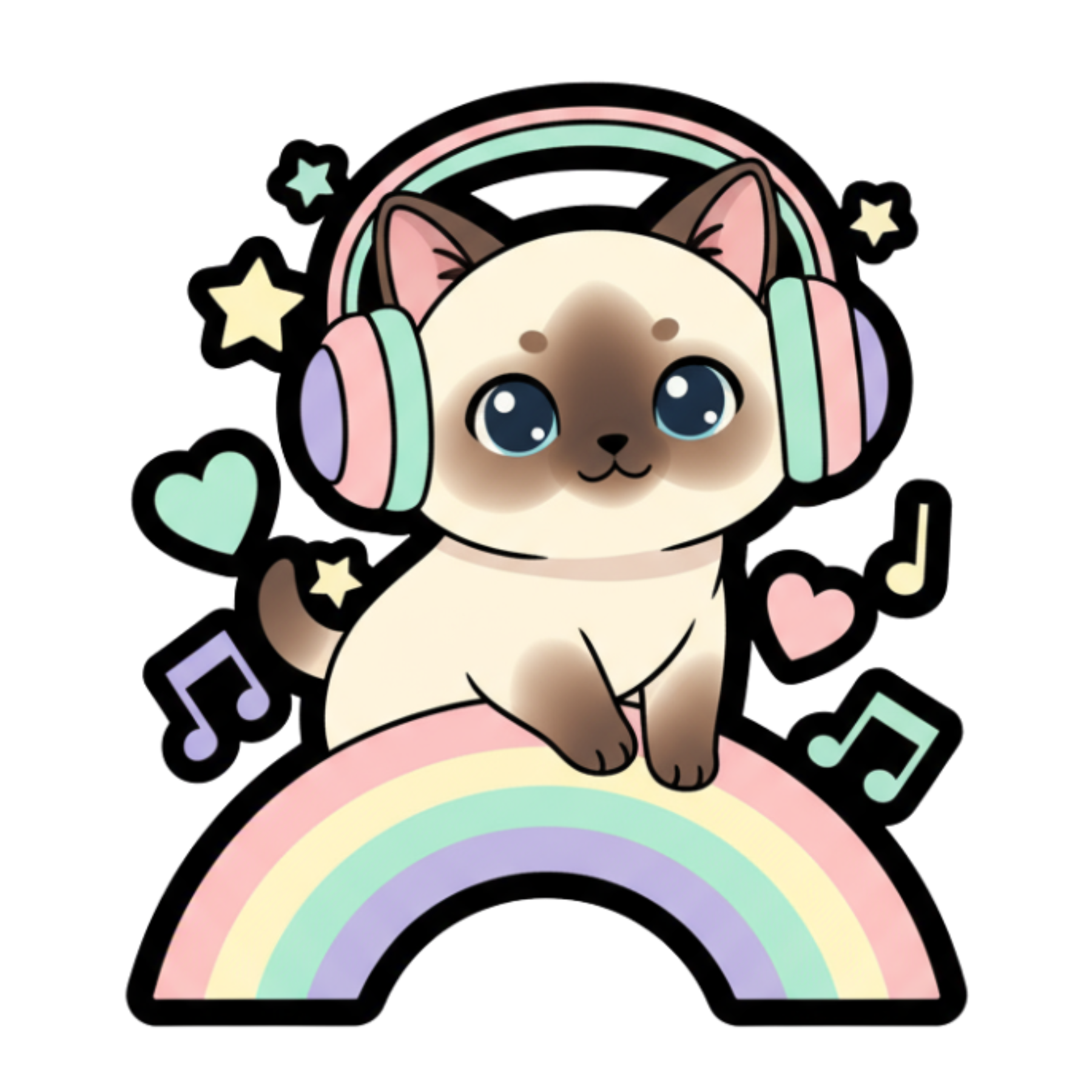 Siamese Cat Sticker Design 05– [Digital Download]